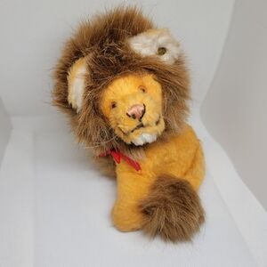 VINTAGE 1970s Steiff SNUFFY LION Sitting Dralon Plush 5.5" *ID Button/no tag*